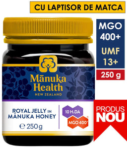 Laptisor de matca pur (royal jelly) in Miere de Manuka MGO 400+ (250g)