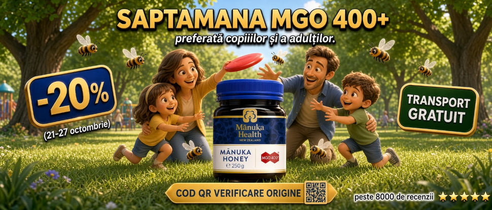 Promote Miere manuka MGO 400+  pentru copii si adulți