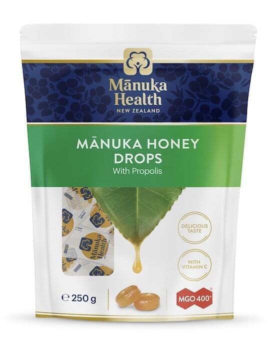 Bomboane dropsuri cu  miere de Manuka MGO 400+ Vitamina C (250g) (cu propolis)